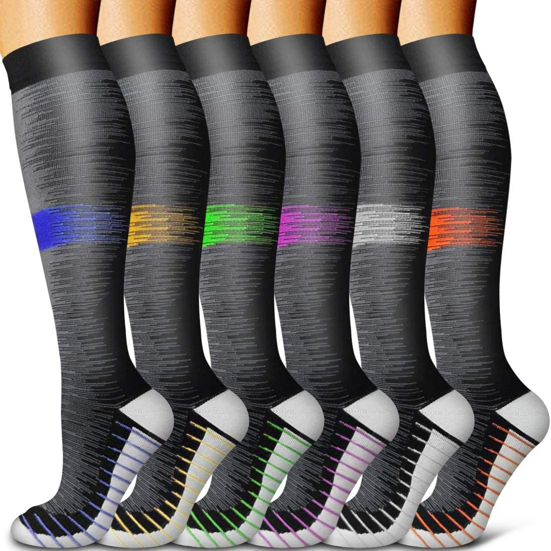 5/6 Pairs Men and Women Compression Socks Circulation Recovery Varicose Veins