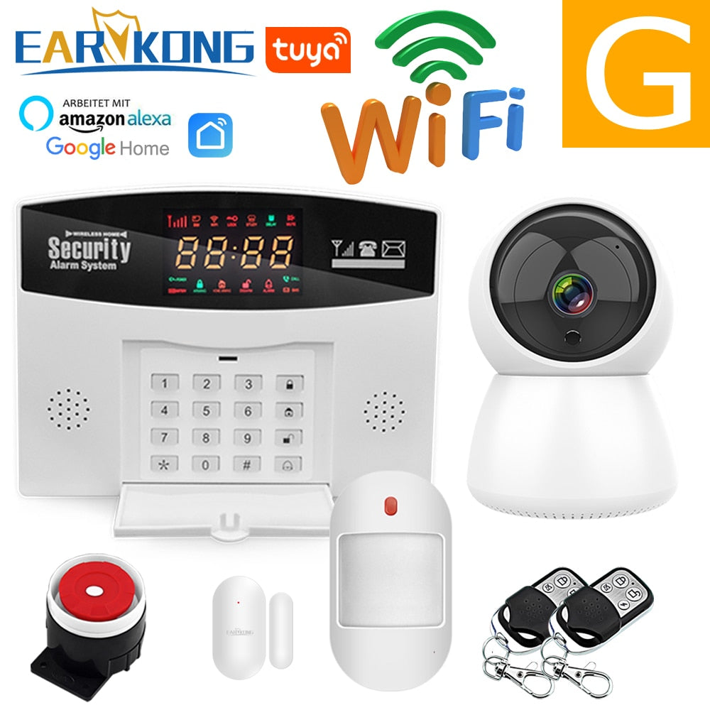 Wifi GSM Alarm System Wireless Wired Detector Alarm Tuya Smart Home Security