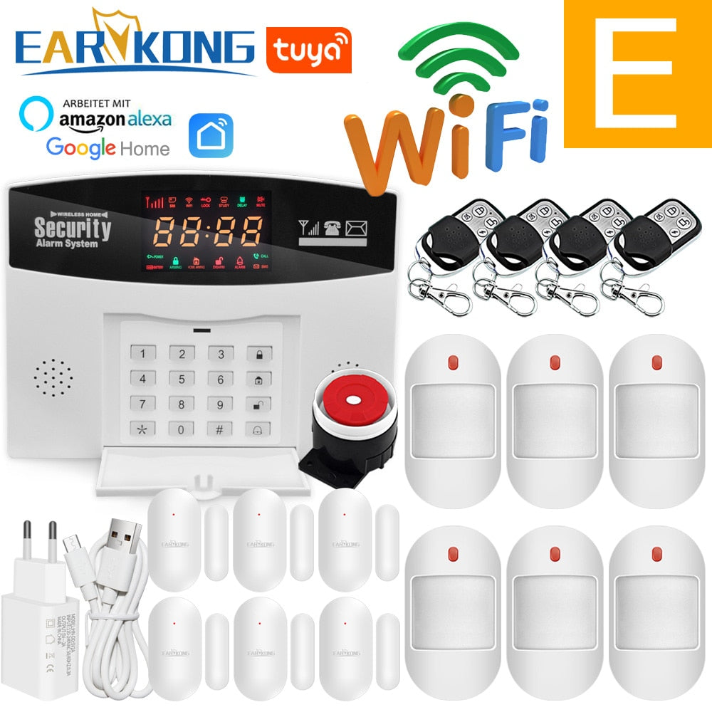 Wifi GSM Alarm System Wireless Wired Detector Alarm Tuya Smart Home Security