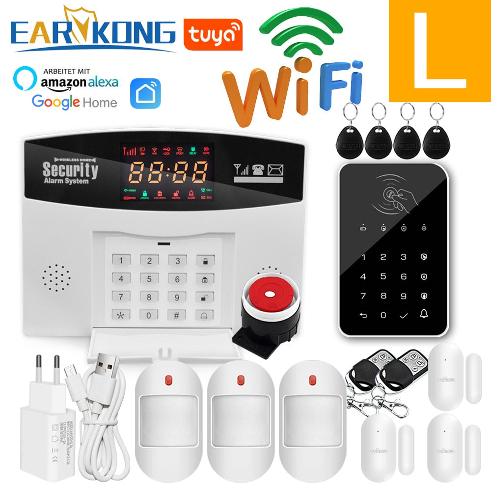 Wifi GSM Alarm System Wireless Wired Detector Alarm Tuya Smart Home Security