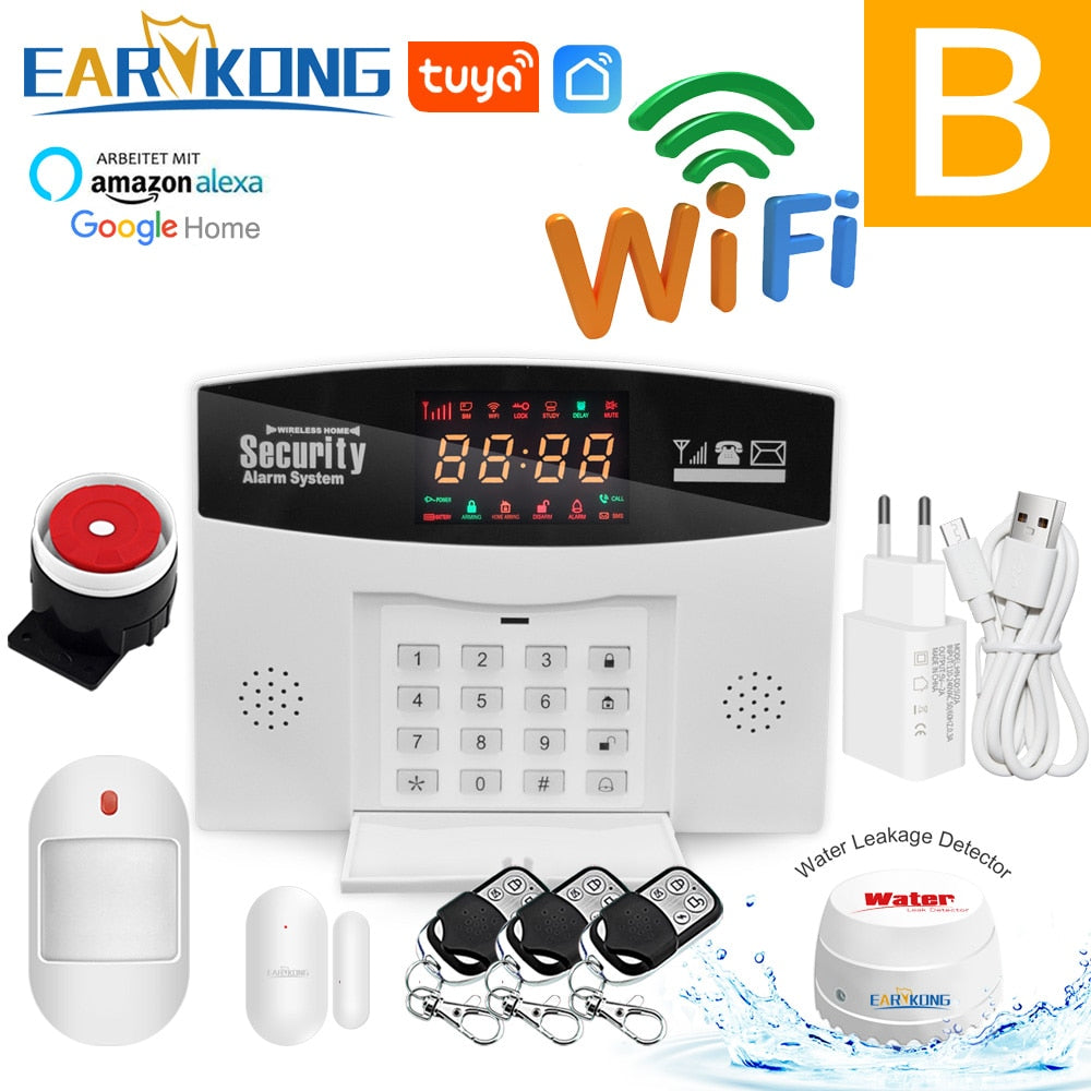 Wifi GSM Alarm System Wireless Wired Detector Alarm Tuya Smart Home Security