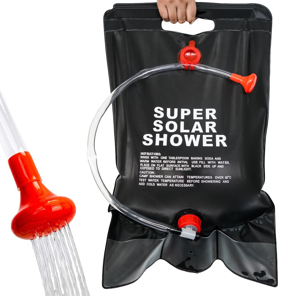 20L Portable Shower Bag with Switch Hose and Plastic Head Large Capacity Water