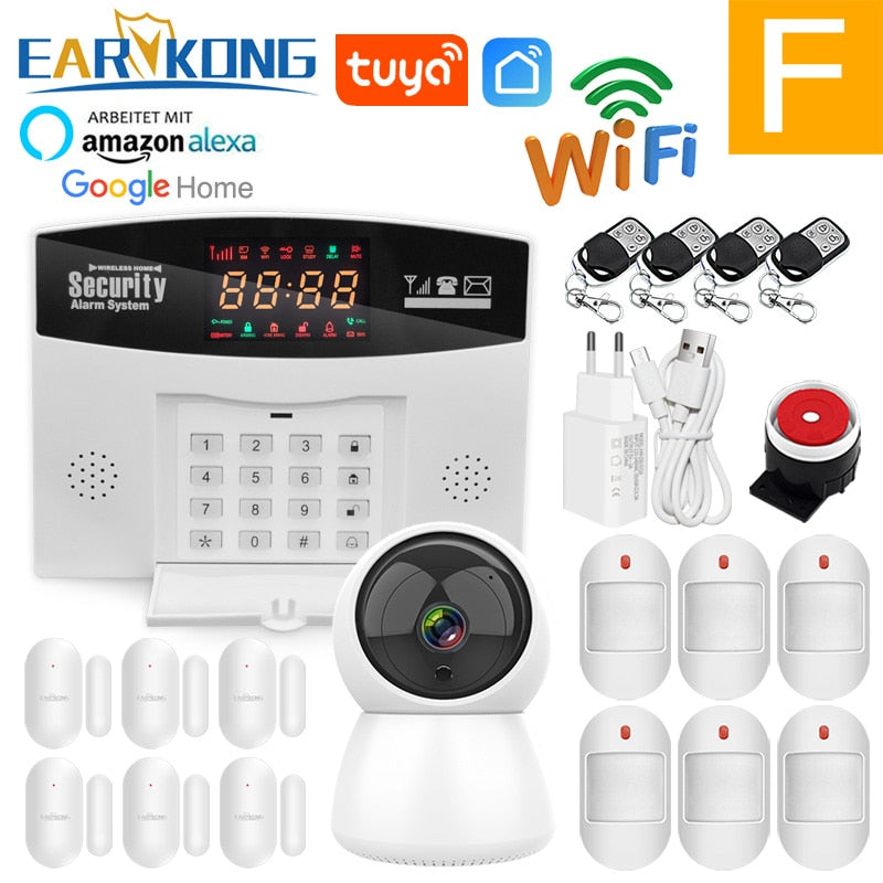 Wifi GSM Alarm System Wireless Wired Detector Alarm Tuya Smart Home Security